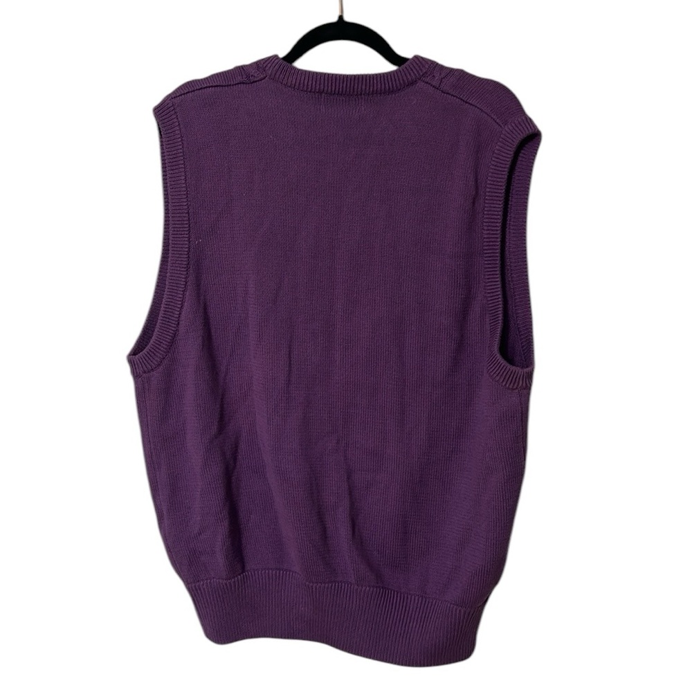 Vtg Descante Purple Cable Knit Women's Golf Sweater Vest Size XL - Picture 5 of 5